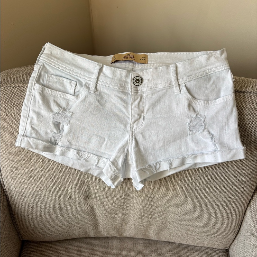 Hollister Low Rise Jean Short Shorts | White | Size 5